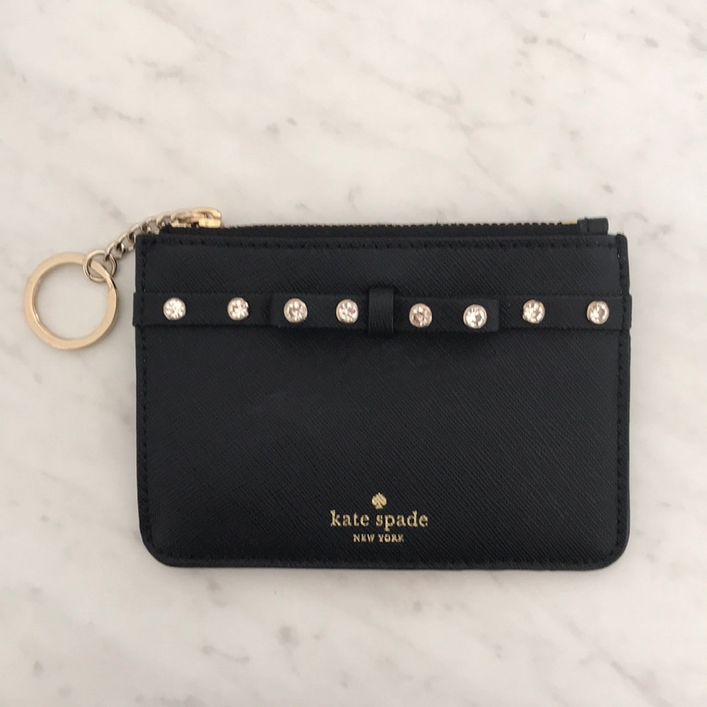 Black Kate spade wallet with rhinestone
